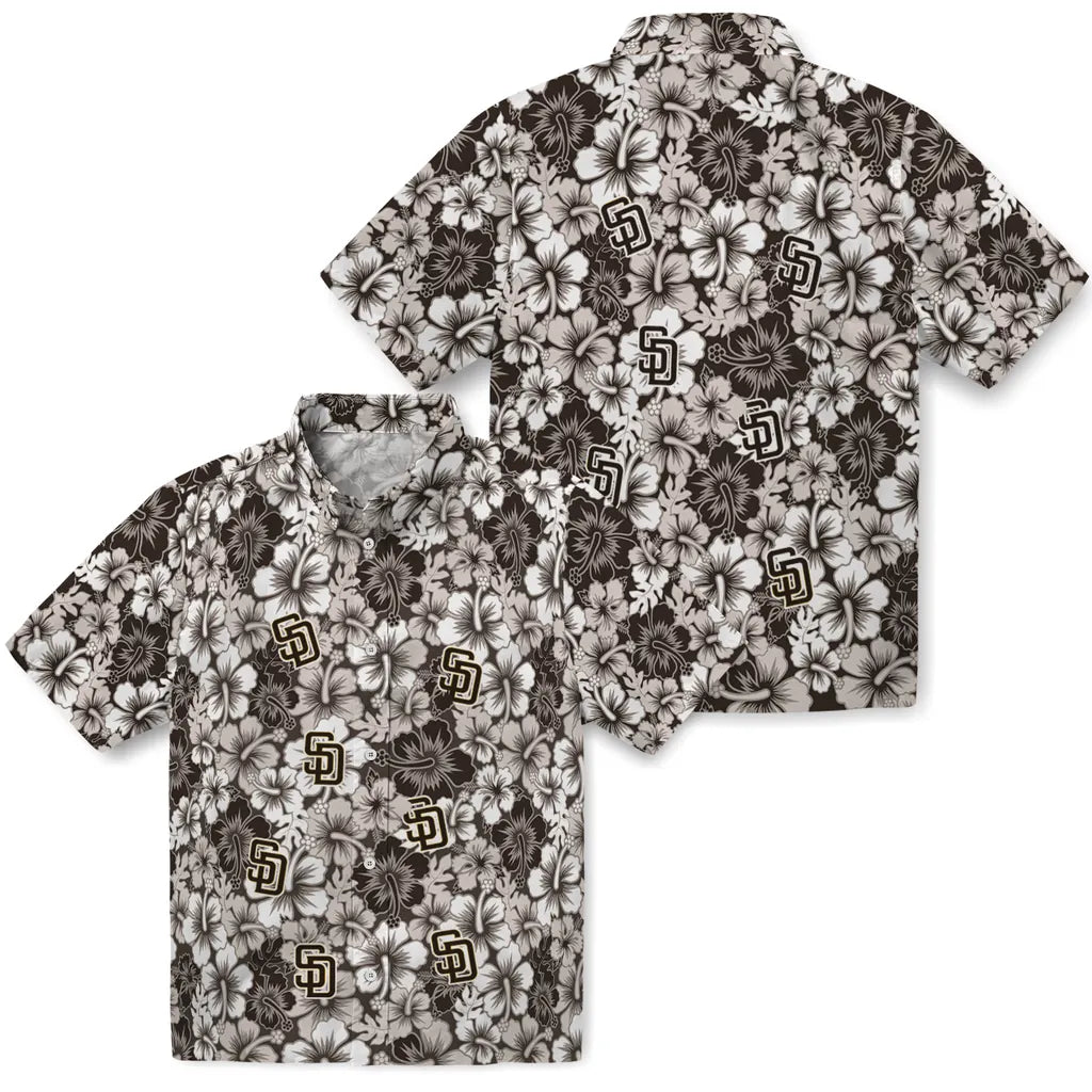 San Diego Padres Hawaiian Shirt - Hibiscus Blooms | Moonbestprint