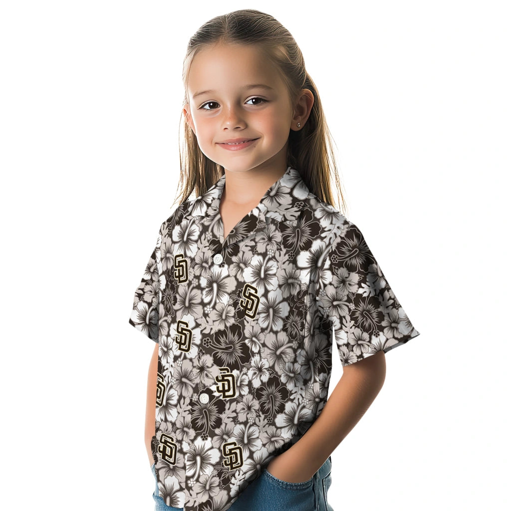 San Diego Padres Hawaiian Shirt - Hibiscus Blooms | Moonbestprint