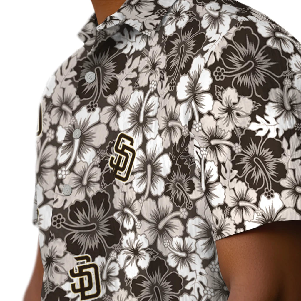 San Diego Padres Hawaiian Shirt - Hibiscus Blooms | Moonbestprint
