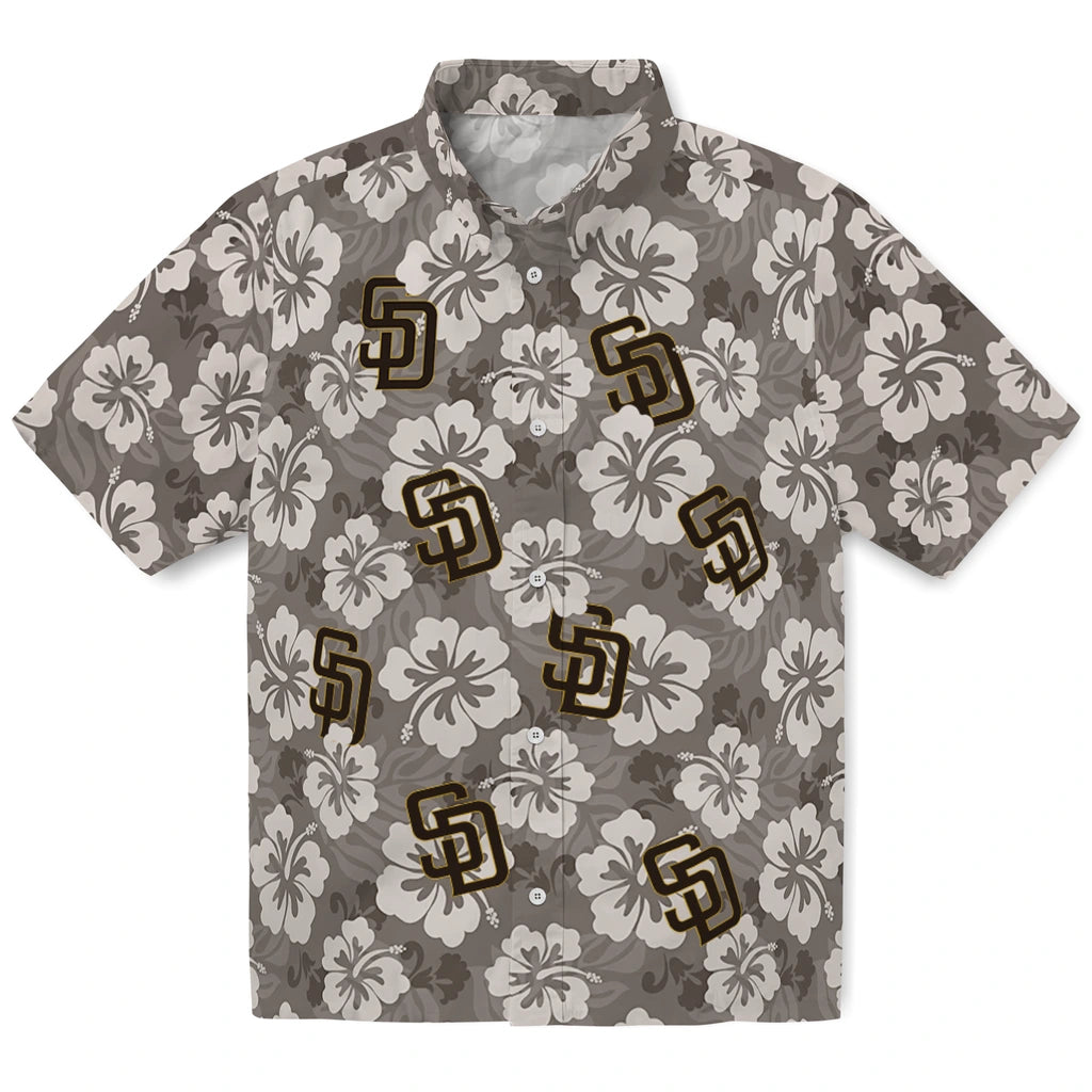 San Diego Padres Hawaiian Shirt - Hibiscus Cluster | Moonbestprint