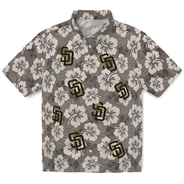 San Diego Padres Hawaiian Shirt - Hibiscus Cluster | Moonbestprint