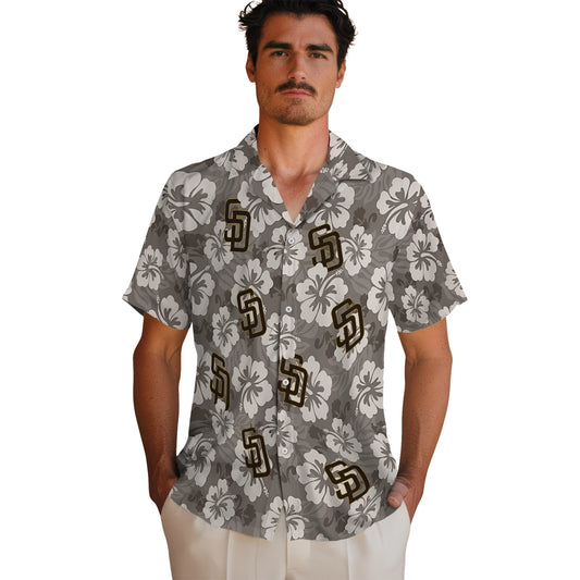 San Diego Padres Hawaiian Shirt - Hibiscus Cluster | Moonbestprint