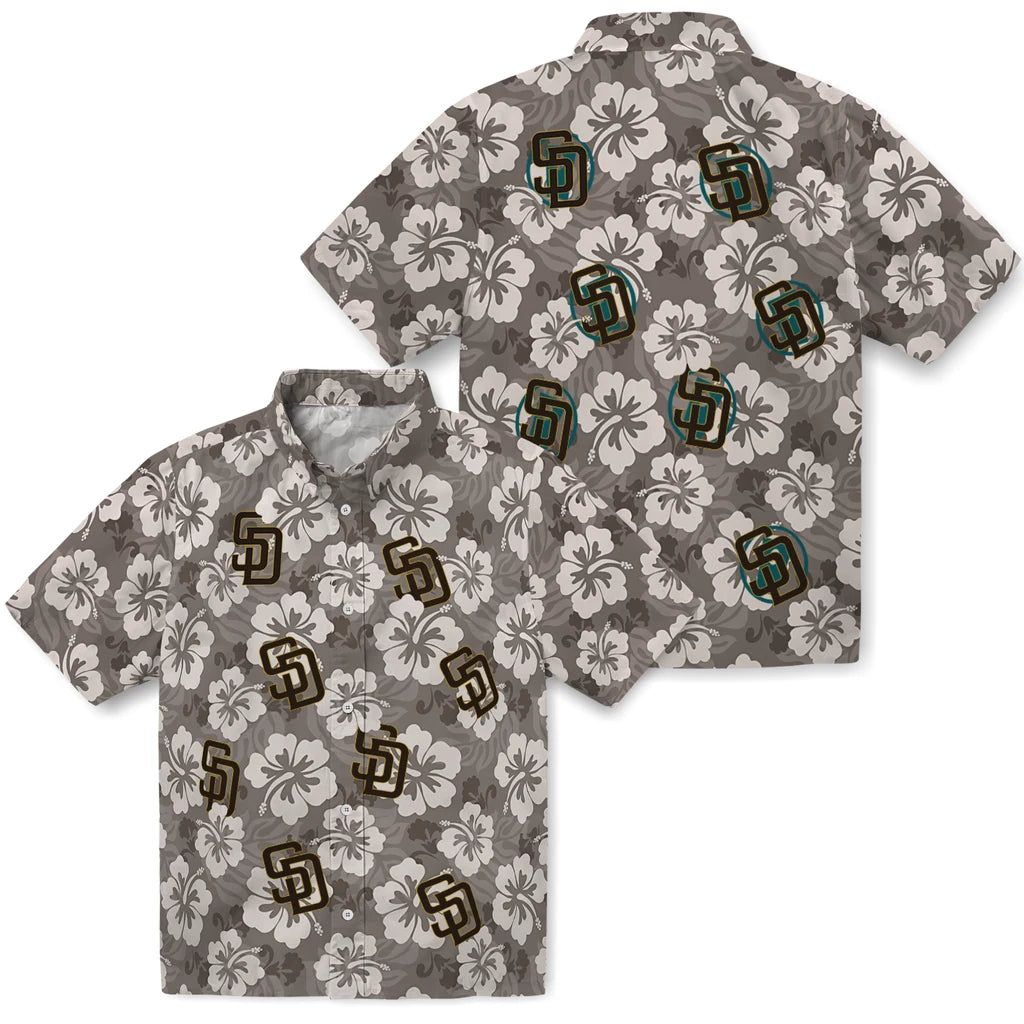San Diego Padres Hawaiian Shirt - Hibiscus Cluster | Moonbestprint