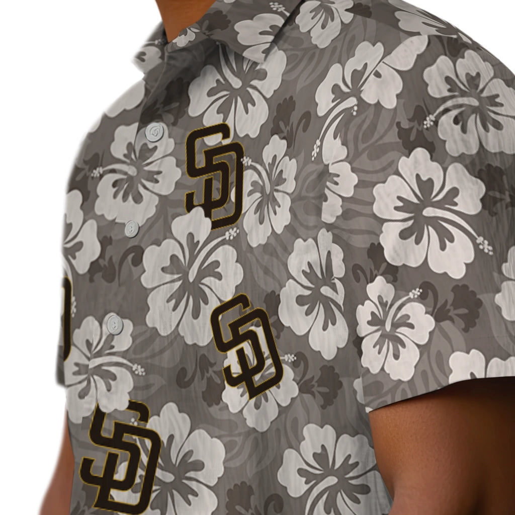 San Diego Padres Hawaiian Shirt - Hibiscus Cluster | Moonbestprint