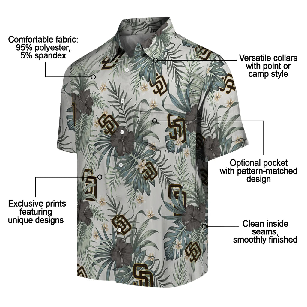 San Diego Padres Hawaiian Shirt - Hibiscus Designs | Moonbestprint