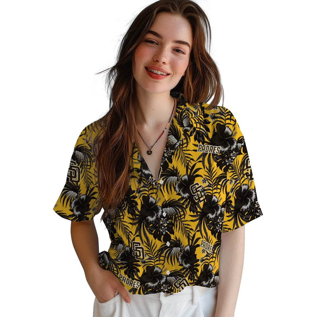 San Diego Padres Hawaiian Shirt - Hibiscus Exotic | Moonbestprint