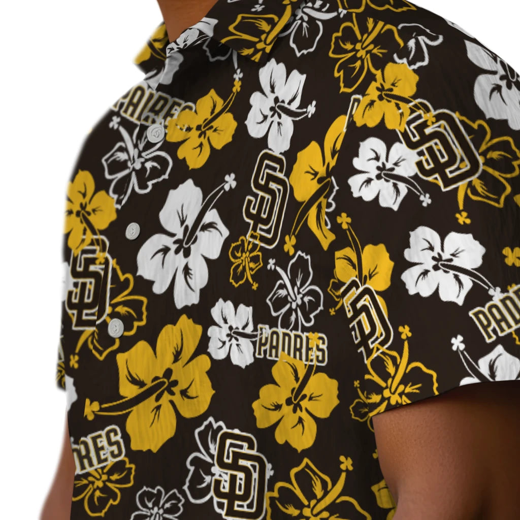 San Diego Padres Hawaiian Shirt - Hibiscus Flower Design | Moonbestprint