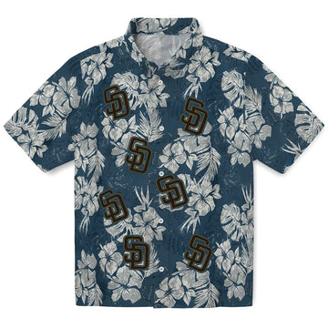San Diego Padres Hawaiian Shirt - Hibiscus Flowers | Moonbestprint