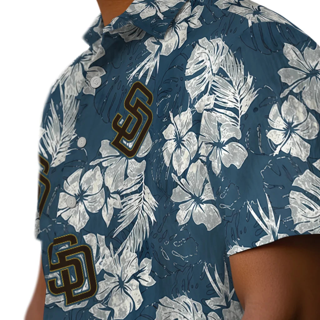 San Diego Padres Hawaiian Shirt - Hibiscus Flowers | Moonbestprint