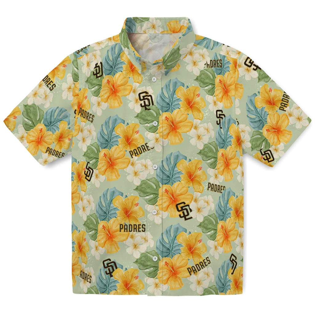 San Diego Padres Hawaiian Shirt - Hibiscus Mood | Moonbestprint