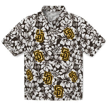 San Diego Padres Hawaiian Shirt - Hibiscus Motif | Moonbestprint