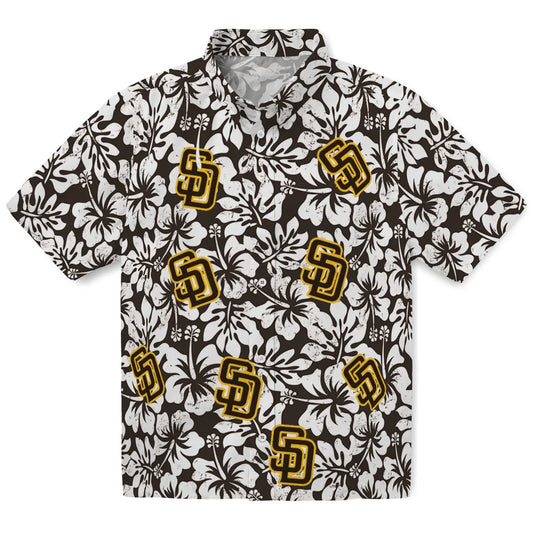 San Diego Padres Hawaiian Shirt - Hibiscus Motif | Moonbestprint