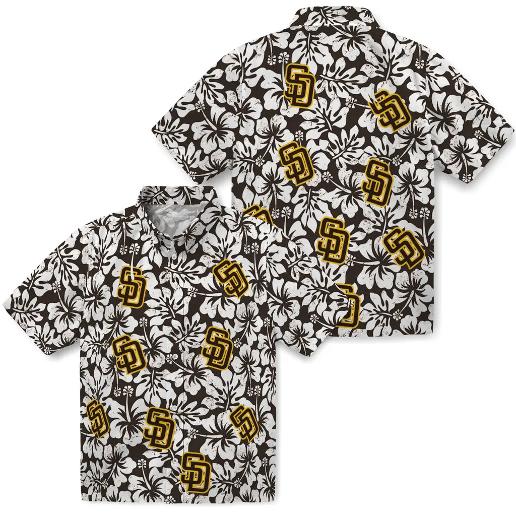 San Diego Padres Hawaiian Shirt - Hibiscus Motif | Moonbestprint