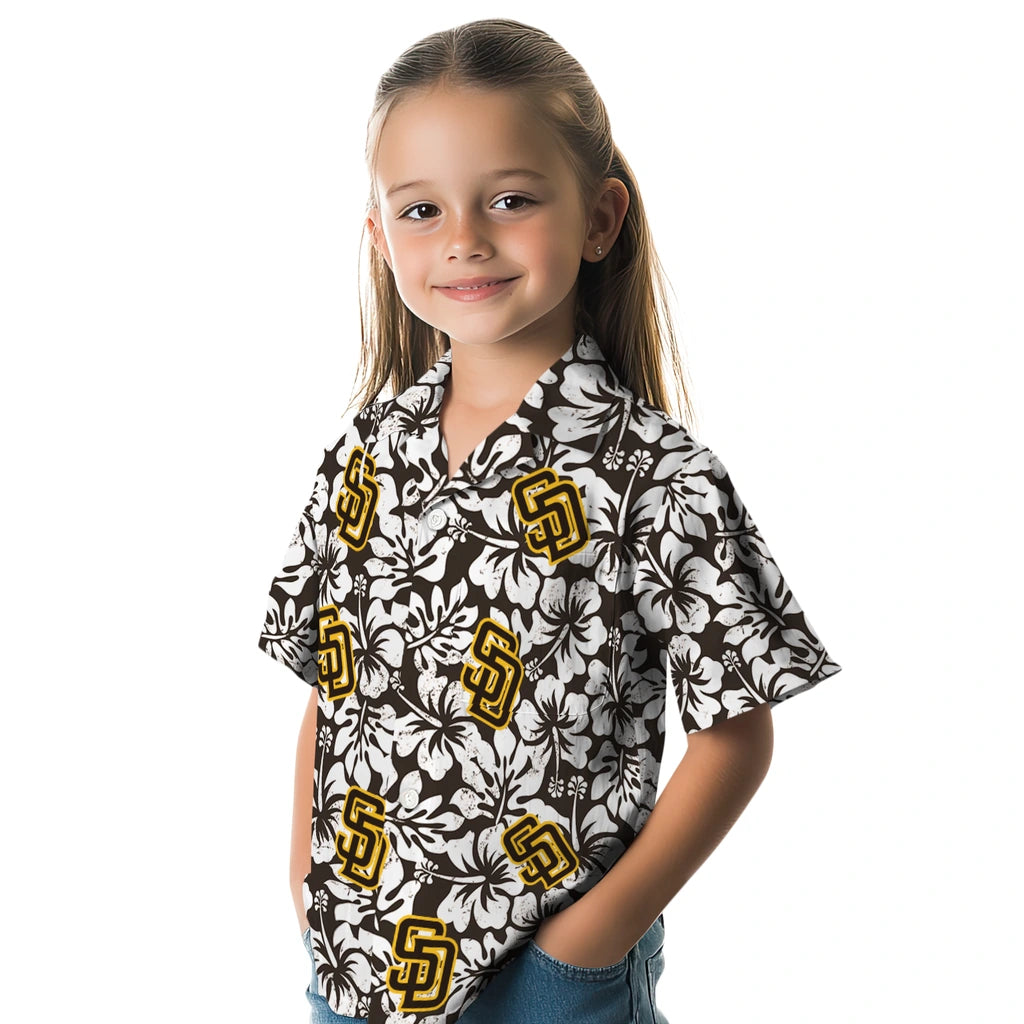 San Diego Padres Hawaiian Shirt - Hibiscus Motif | Moonbestprint