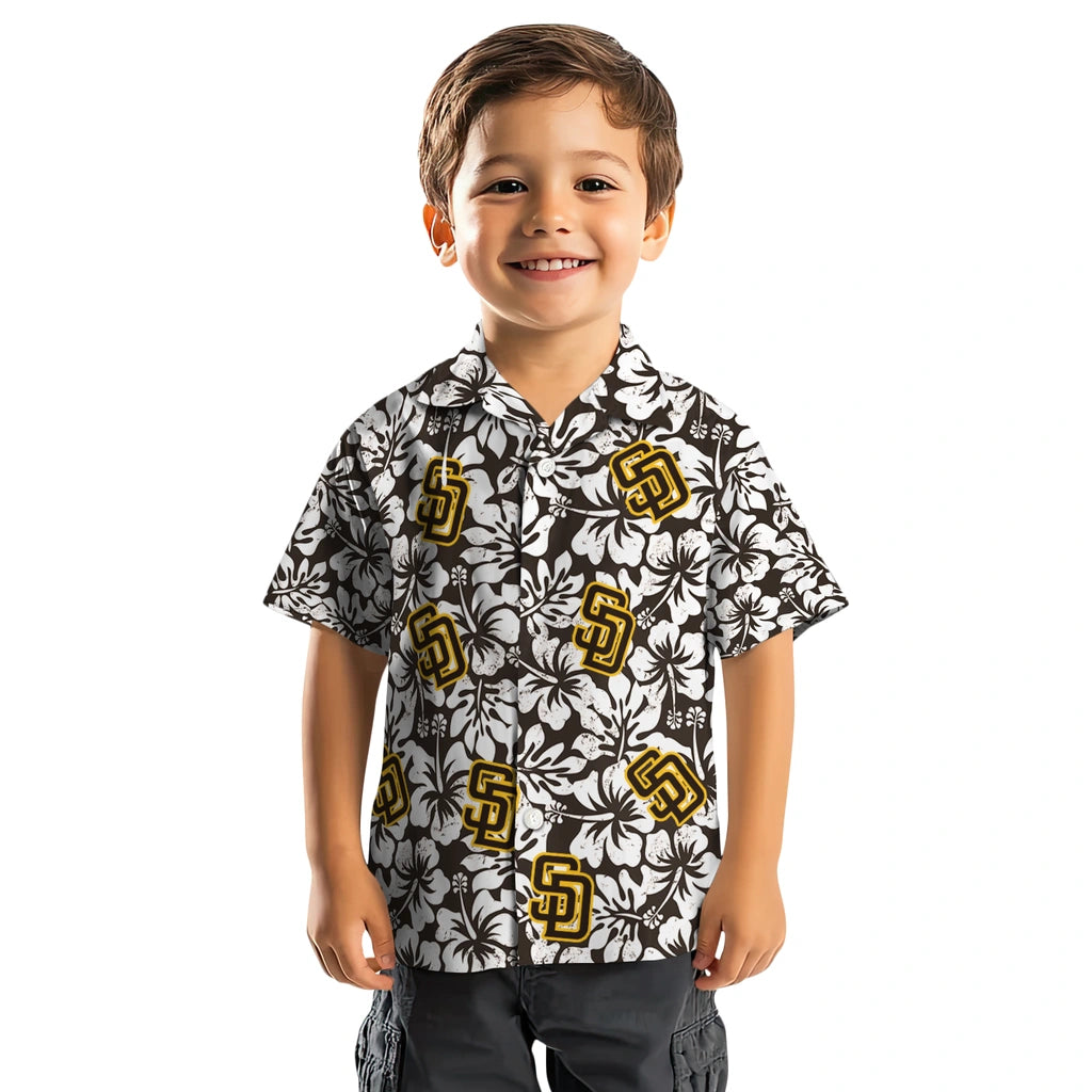 San Diego Padres Hawaiian Shirt - Hibiscus Motif | Moonbestprint