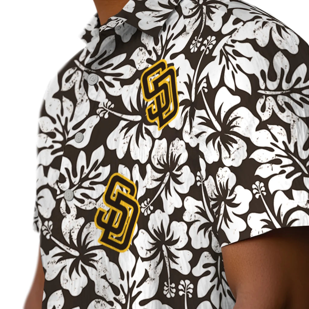 San Diego Padres Hawaiian Shirt - Hibiscus Motif | Moonbestprint