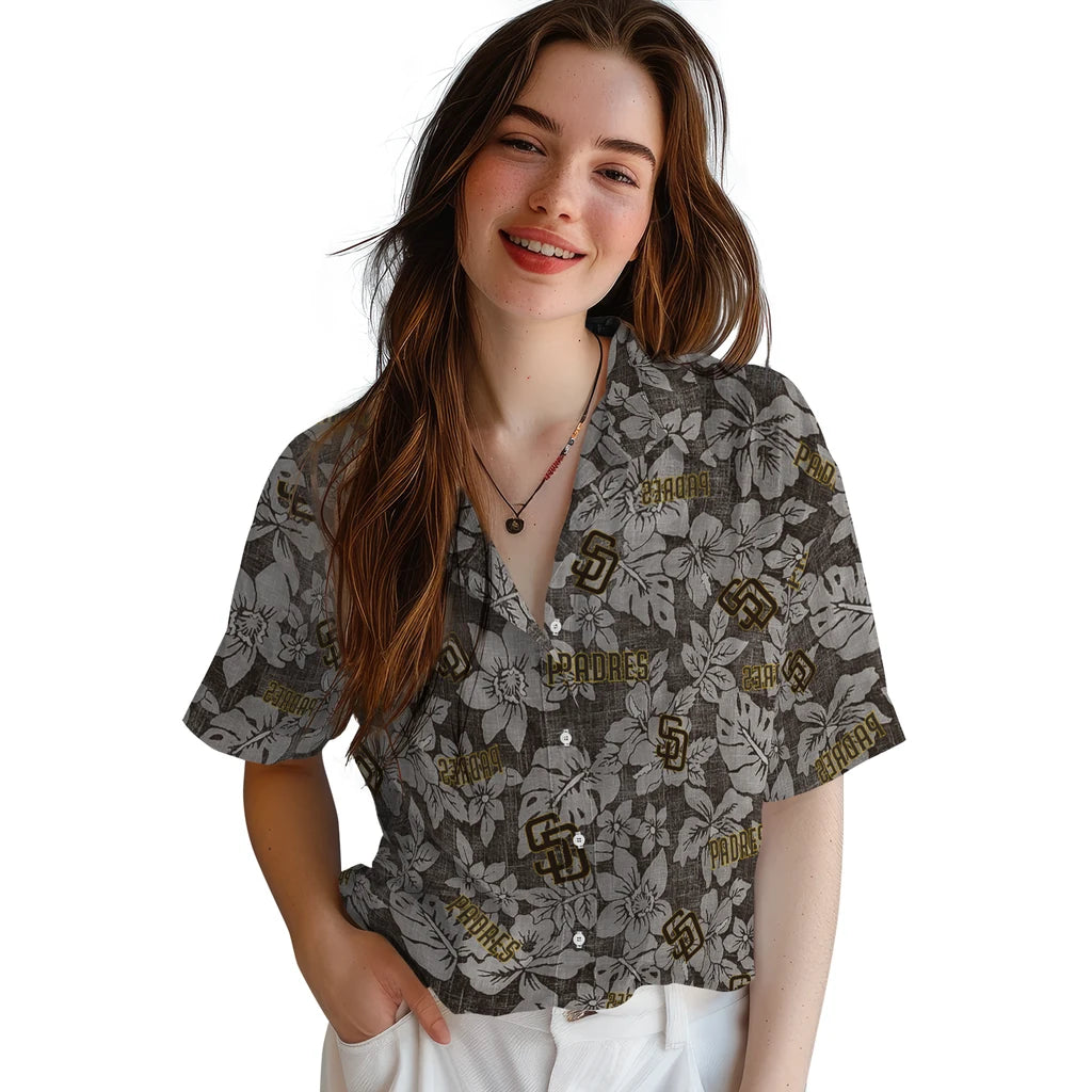 San Diego Padres Hawaiian Shirt - Hibiscus Oasis | Moonbestprint