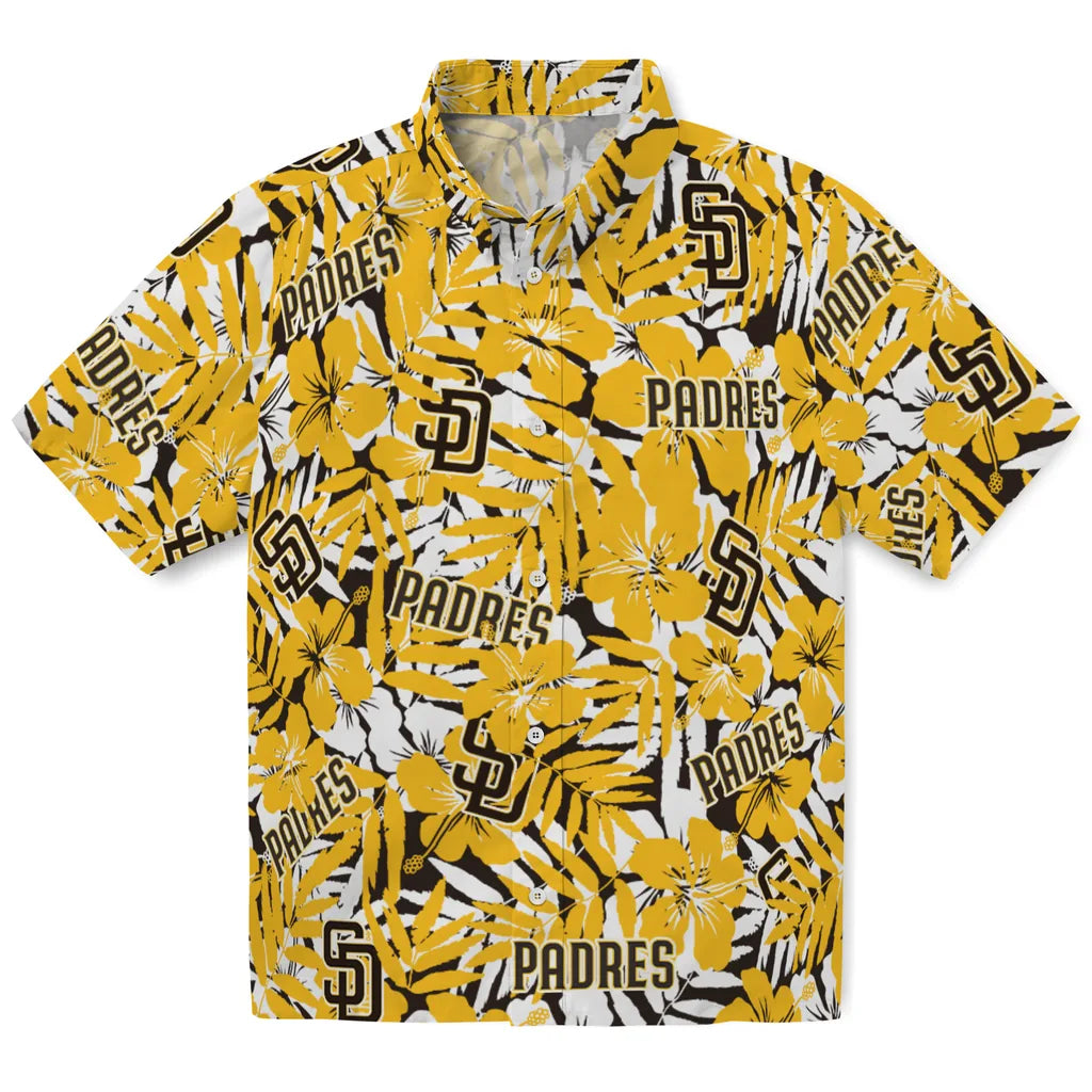 San Diego Padres Hawaiian Shirt - Hibiscus Overlay | Moonbestprint