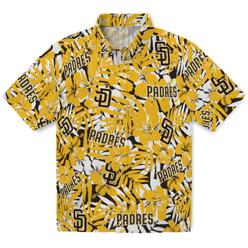 San Diego Padres Hawaiian Shirt - Hibiscus Overlay | Moonbestprint
