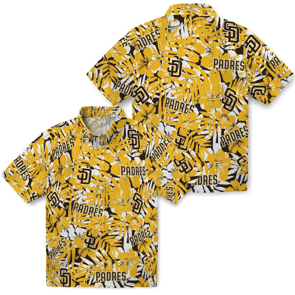 San Diego Padres Hawaiian Shirt - Hibiscus Overlay | Moonbestprint