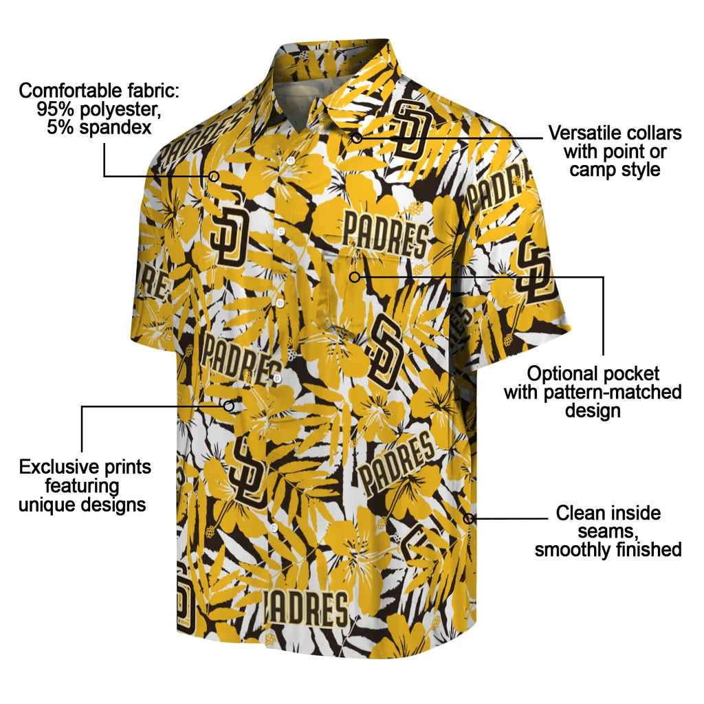 San Diego Padres Hawaiian Shirt - Hibiscus Overlay | Moonbestprint