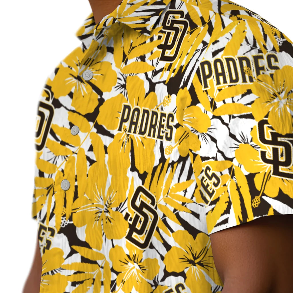 San Diego Padres Hawaiian Shirt - Hibiscus Overlay | Moonbestprint