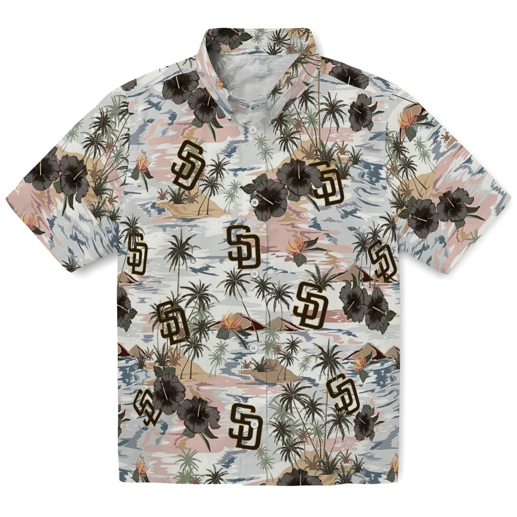 San Diego Padres Hawaiian Shirt - Hibiscus Seaside | Moonbestprint
