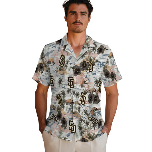 San Diego Padres Hawaiian Shirt - Hibiscus Seaside | Moonbestprint