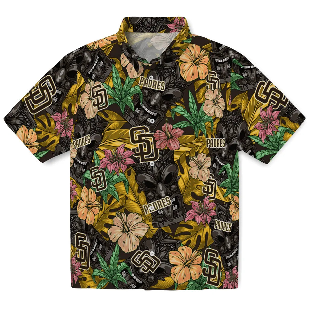 San Diego Padres Hawaiian Shirt - Hibiscus Tiki Jungle | Moonbestprint