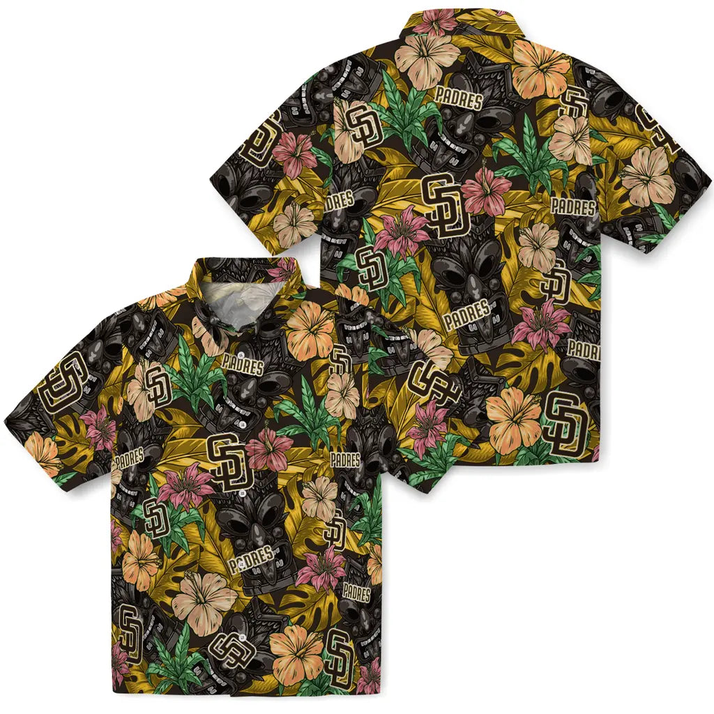 San Diego Padres Hawaiian Shirt - Hibiscus Tiki Jungle | Moonbestprint