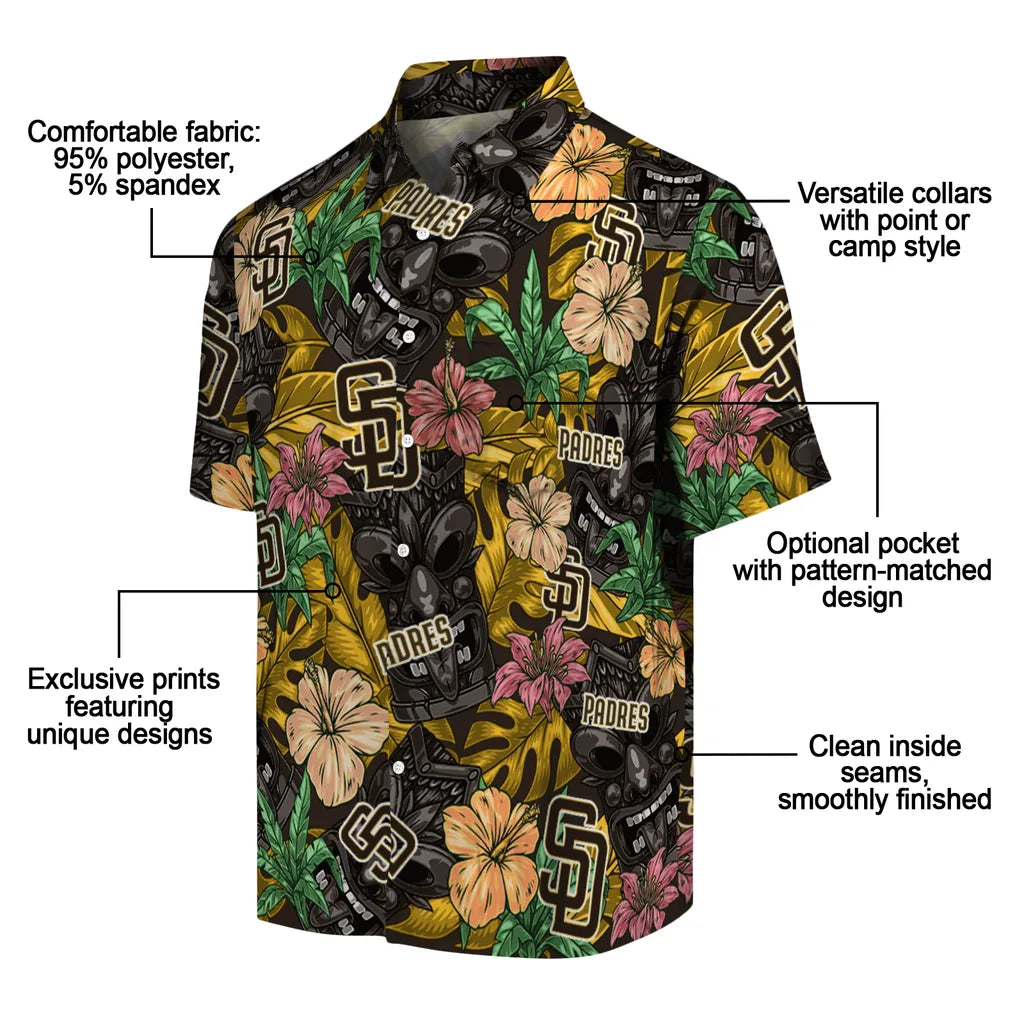 San Diego Padres Hawaiian Shirt - Hibiscus Tiki Jungle | Moonbestprint