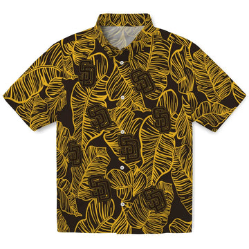 San Diego Padres Hawaiian Shirt - Leaf Outline | Moonbestprint