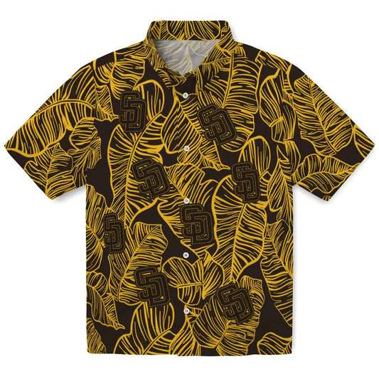 San Diego Padres Hawaiian Shirt - Leaf Outline | Moonbestprint