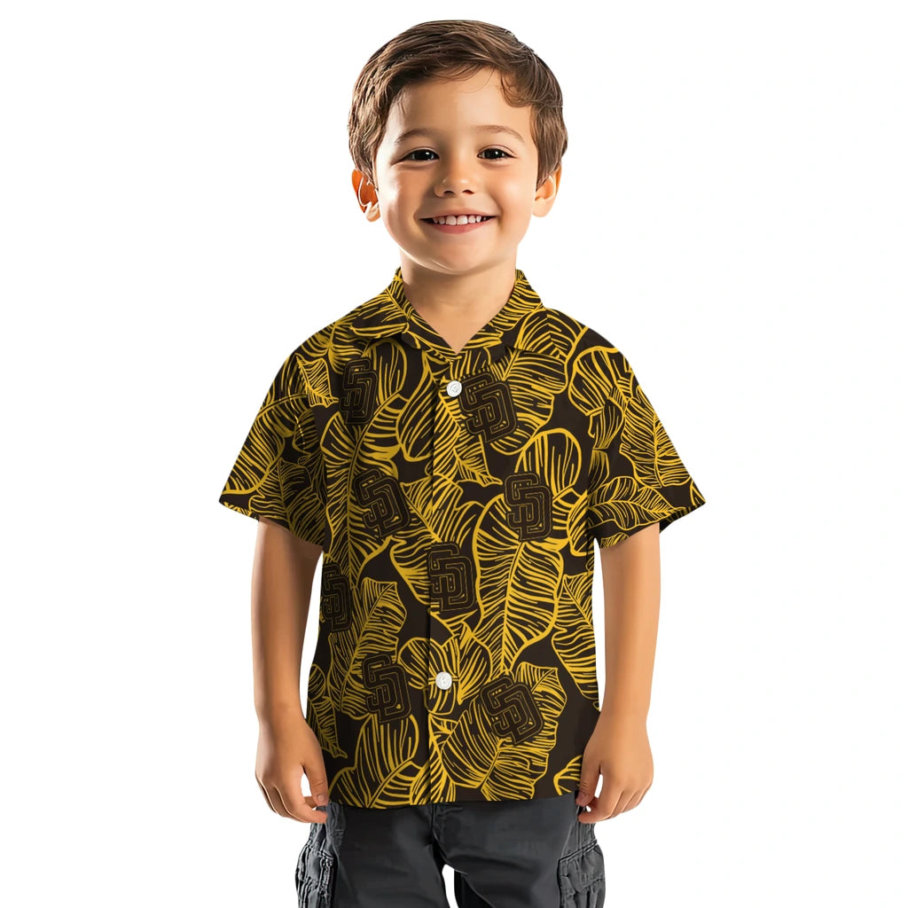 San Diego Padres Hawaiian Shirt - Leaf Outline | Moonbestprint