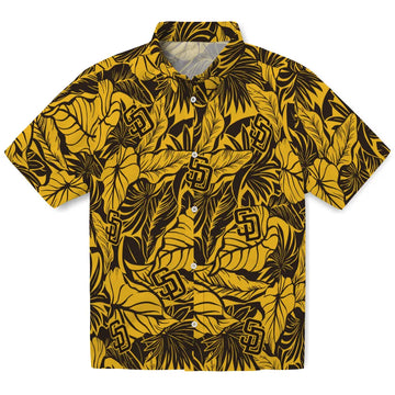 San Diego Padres Hawaiian Shirt - Monstera Layer | Moonbestprint