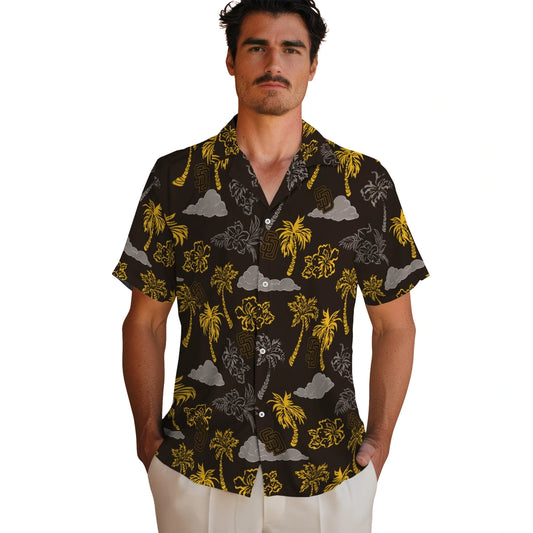 San Diego Padres Hawaiian Shirt - Palm And Clouds | Moonbestprint