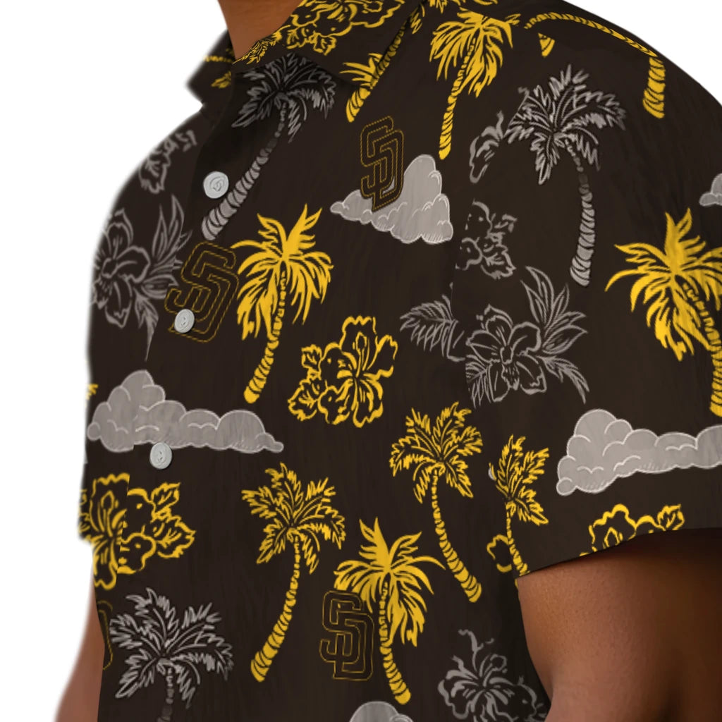 San Diego Padres Hawaiian Shirt - Palm And Clouds | Moonbestprint
