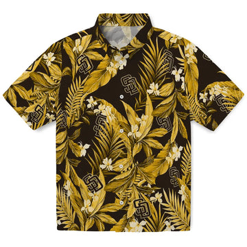 San Diego Padres Hawaiian Shirt - Palm Leaves | Moonbestprint