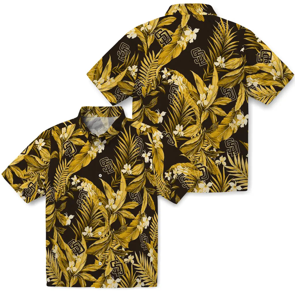 San Diego Padres Hawaiian Shirt - Palm Leaves | Moonbestprint