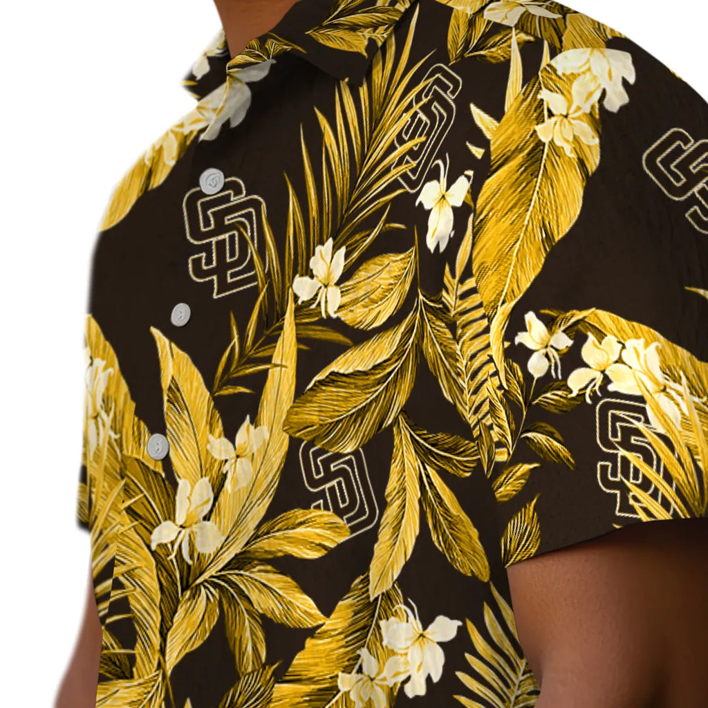 San Diego Padres Hawaiian Shirt - Palm Leaves | Moonbestprint