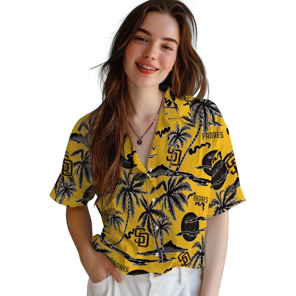 San Diego Padres Hawaiian Shirt - Palm Sunset | Moonbestprint