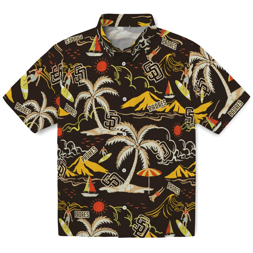 San Diego Padres Hawaiian Shirt - Palm Tree Island | Moonbestprint