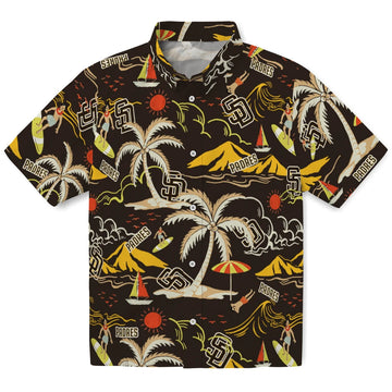 San Diego Padres Hawaiian Shirt - Palm Tree Island | Moonbestprint