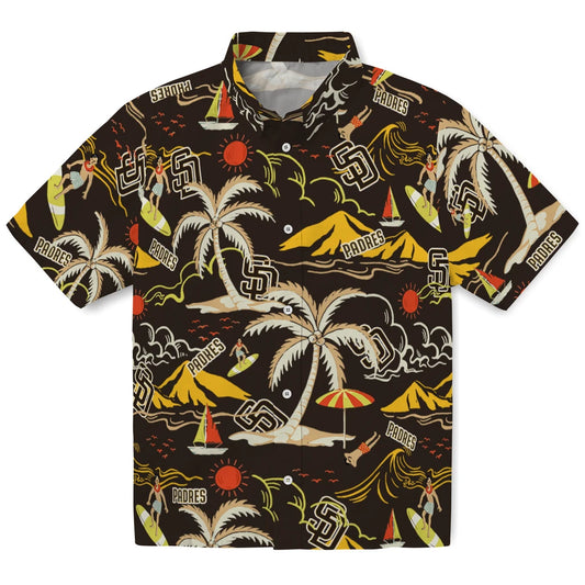 San Diego Padres Hawaiian Shirt - Palm Tree Island | Moonbestprint