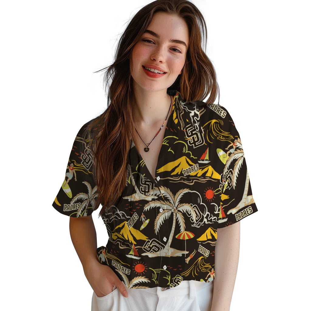 San Diego Padres Hawaiian Shirt - Palm Tree Island | Moonbestprint
