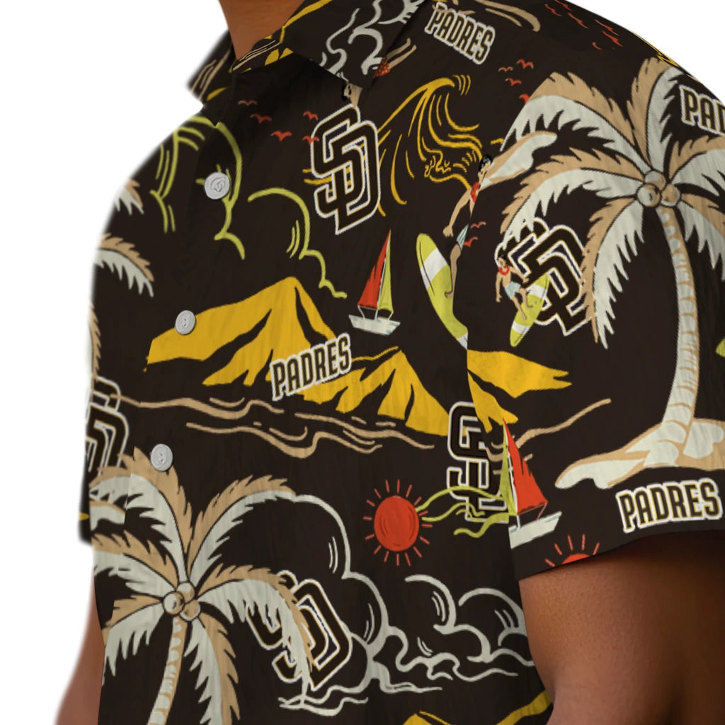 San Diego Padres Hawaiian Shirt - Palm Tree Island | Moonbestprint