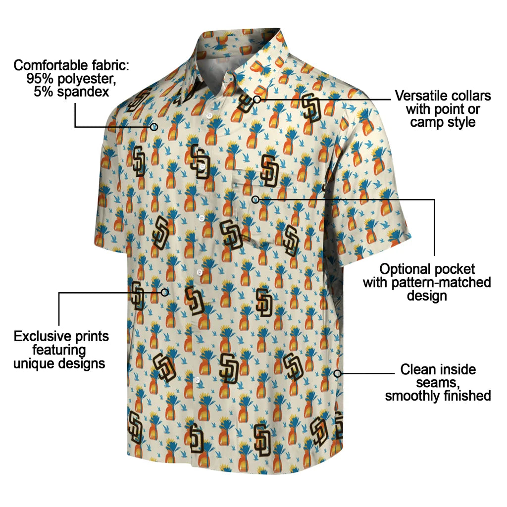 San Diego Padres Hawaiian Shirt - Pineapple Delight | Moonbestprint