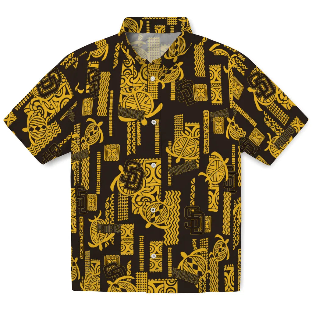 San Diego Padres Hawaiian Shirt - Turtle Lines | Moonbestprint