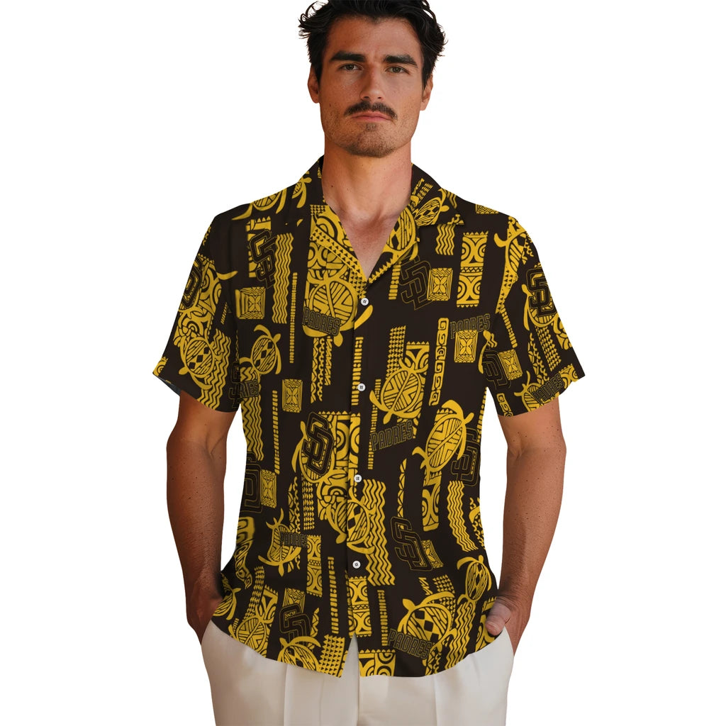 San Diego Padres Hawaiian Shirt - Turtle Lines | Moonbestprint