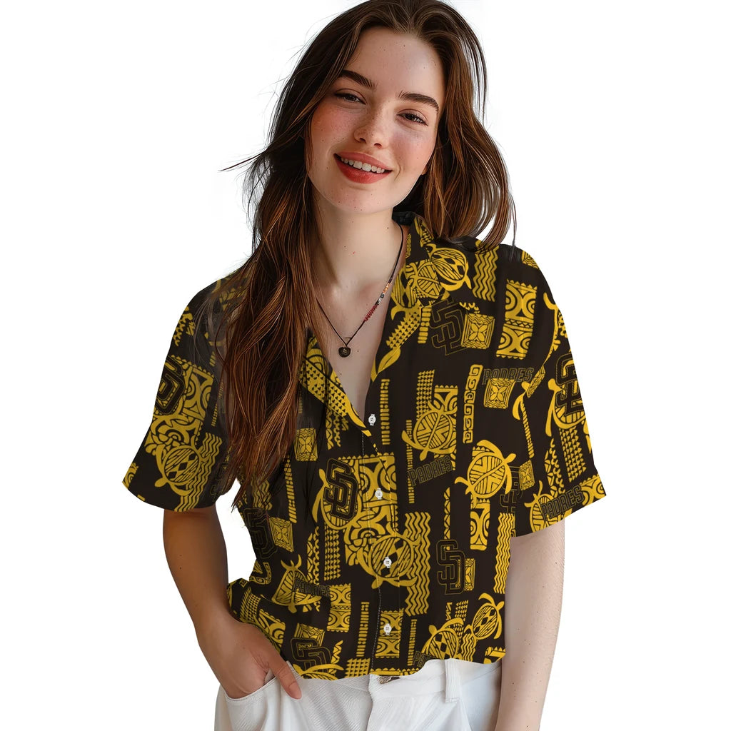 San Diego Padres Hawaiian Shirt - Turtle Lines | Moonbestprint